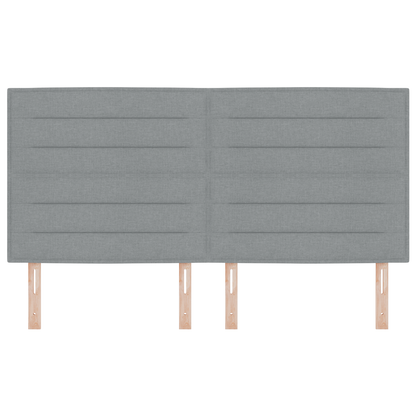 Sengegavl Linjer Design Lysegrå 180 Cm Stof