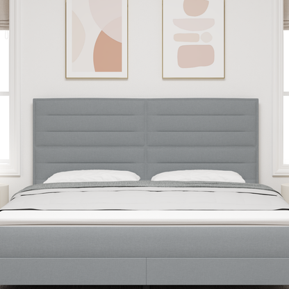 Sengegavl Linjer Design Lysegrå 180 Cm Stof
