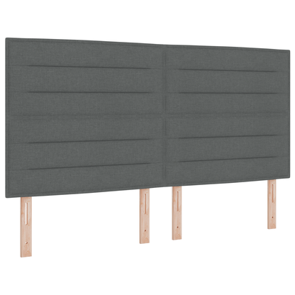Sengegavl Linjer Design Mørkegrå 180 Cm Stof
