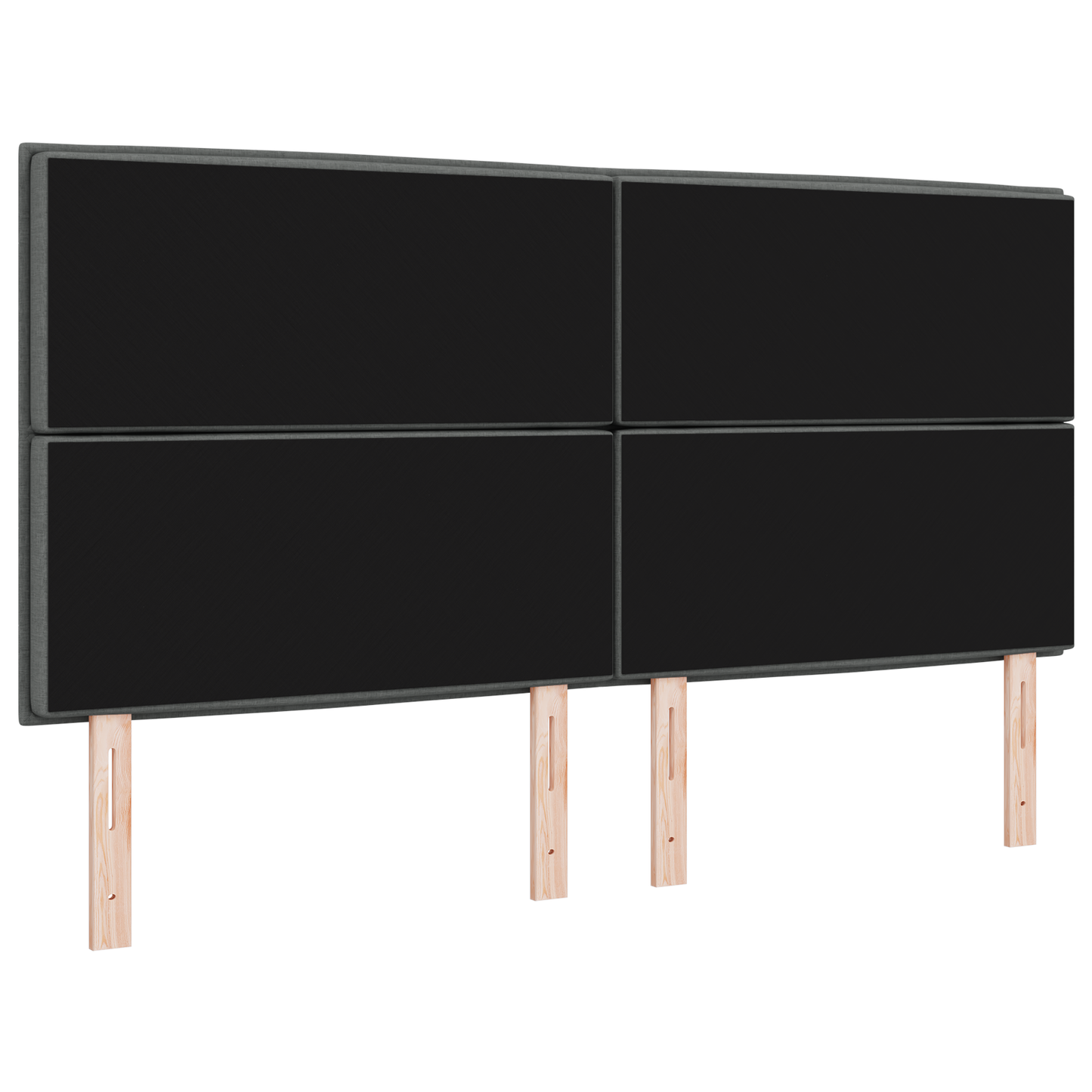Sengegavl Linjer Design Mørkegrå 180 Cm Stof
