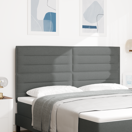 Sengegavl Linjer Design Mørkegrå 180 Cm Stof