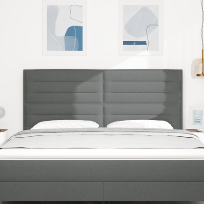 Sengegavl Linjer Design Mørkegrå 180 Cm Stof