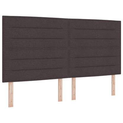 Sengegavl Linjer Design Mørkebrun 180 Cm Stof
