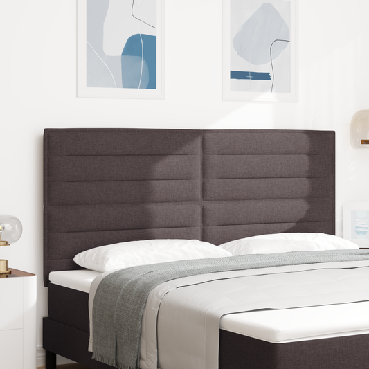 Sengegavl Linjer Design Mørkebrun 180 Cm Stof
