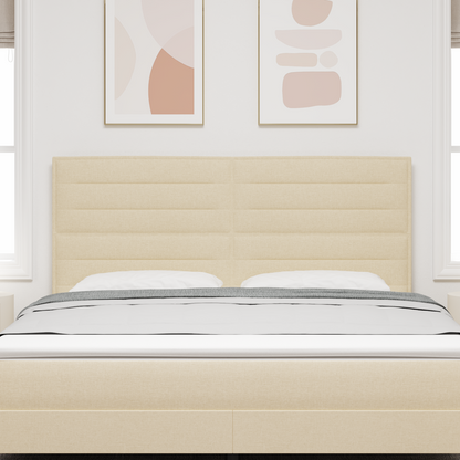 Sengegavl Linje Design Creme 180 Cm Stof