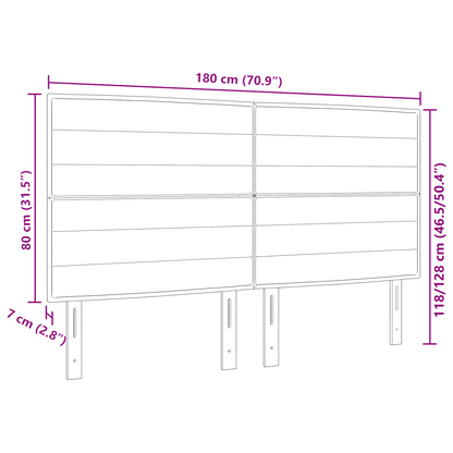 Sengegavl Linje Design Creme 180 Cm Stof
