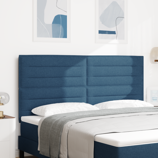 Sengegavl Linjer Design Blå 180 Cm Stof