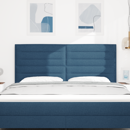 Sengegavl Linjer Design Blå 180 Cm Stof
