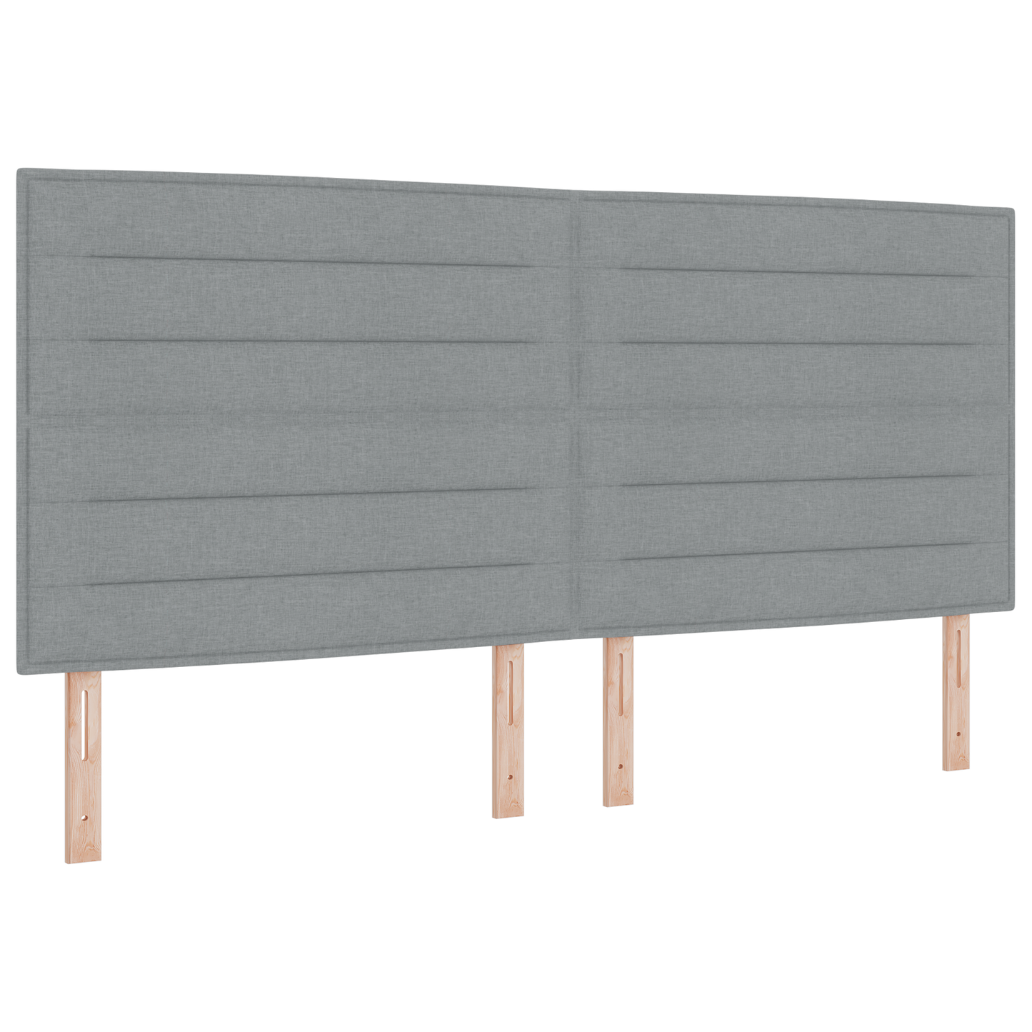 Sengegavl Linjer Design Lysegrå 200 Cm Stof