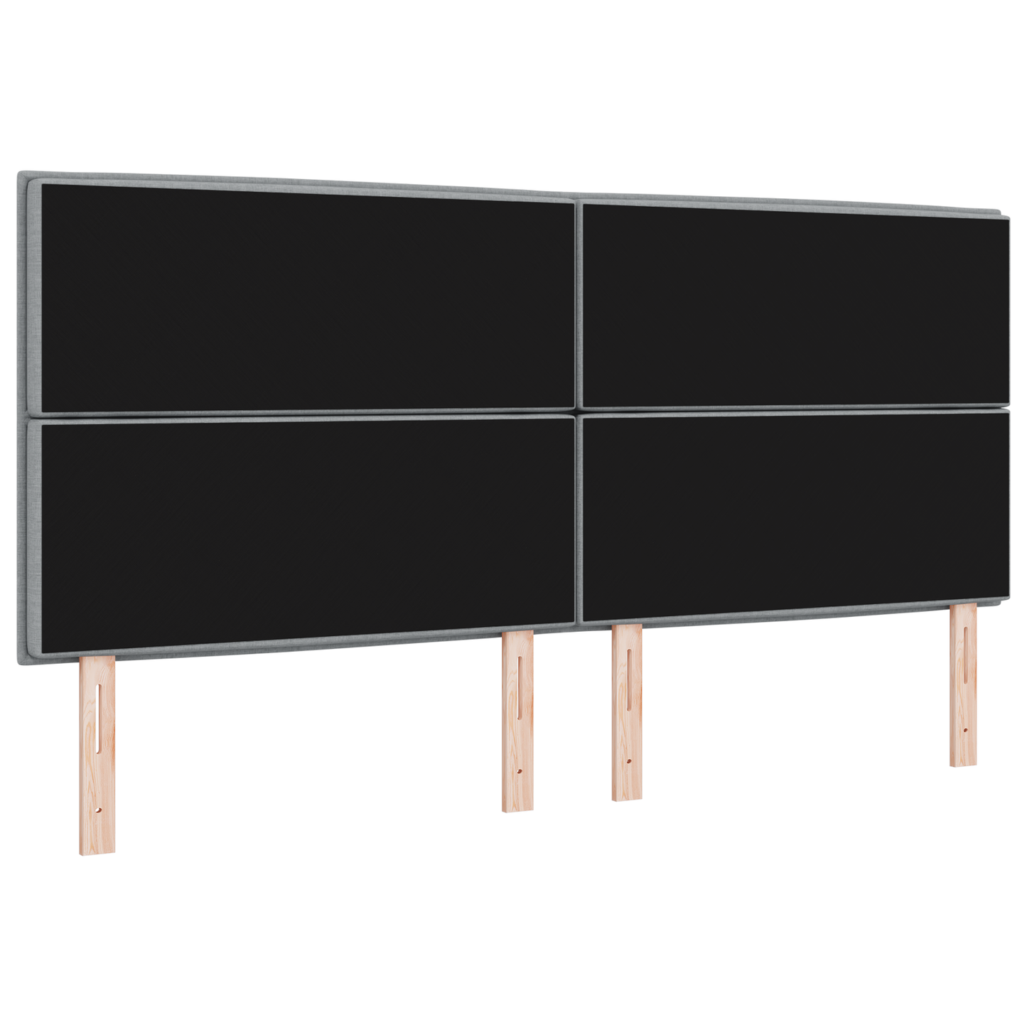 Sengegavl Linjer Design Lysegrå 200 Cm Stof