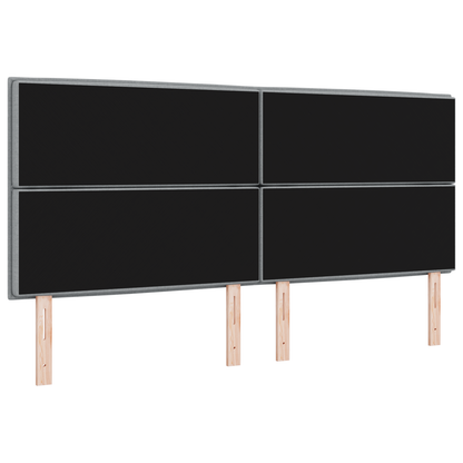 Sengegavl Linjer Design Lysegrå 200 Cm Stof