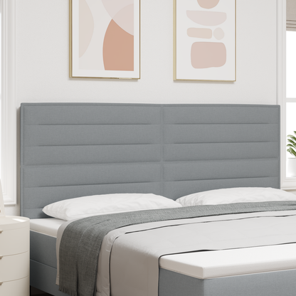 Sengegavl Linjer Design Lysegrå 200 Cm Stof