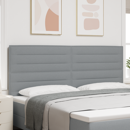 Sengegavl Linjer Design Lysegrå 200 Cm Stof
