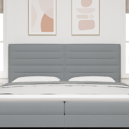 Sengegavl Linjer Design Lysegrå 200 Cm Stof
