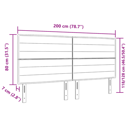 Sengegavl Linje Design Mørkegrå 200 Cm Stof