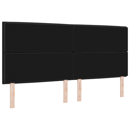 Sengegavl Linjer Design Sort 200 Cm Stof