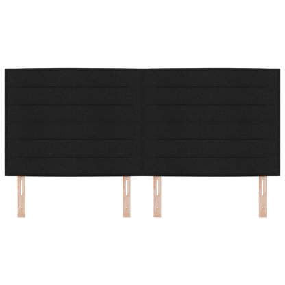 Sengegavl Linjer Design Sort 200 Cm Stof