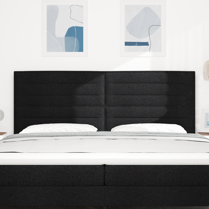 Sengegavl Linjer Design Sort 200 Cm Stof