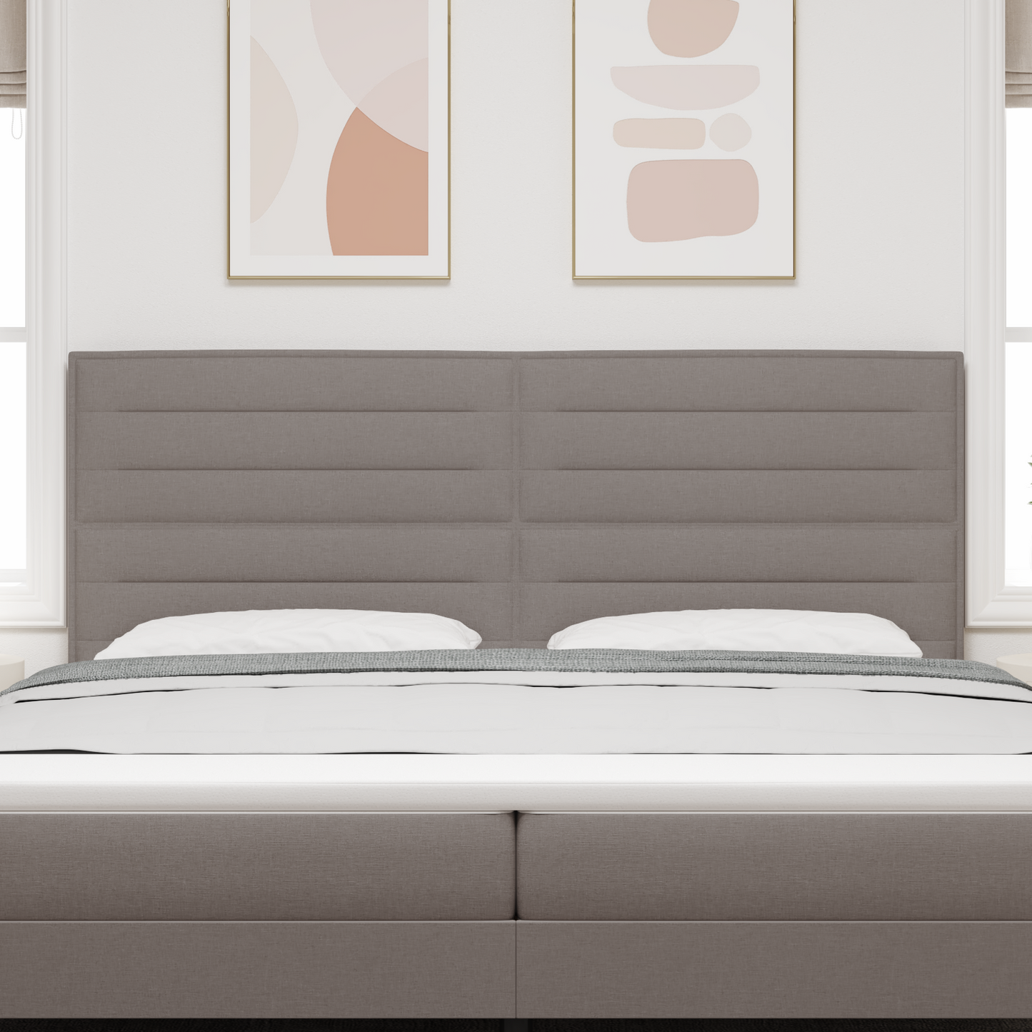 Sengegavl Linje Design Taupe 200 Cm Stof