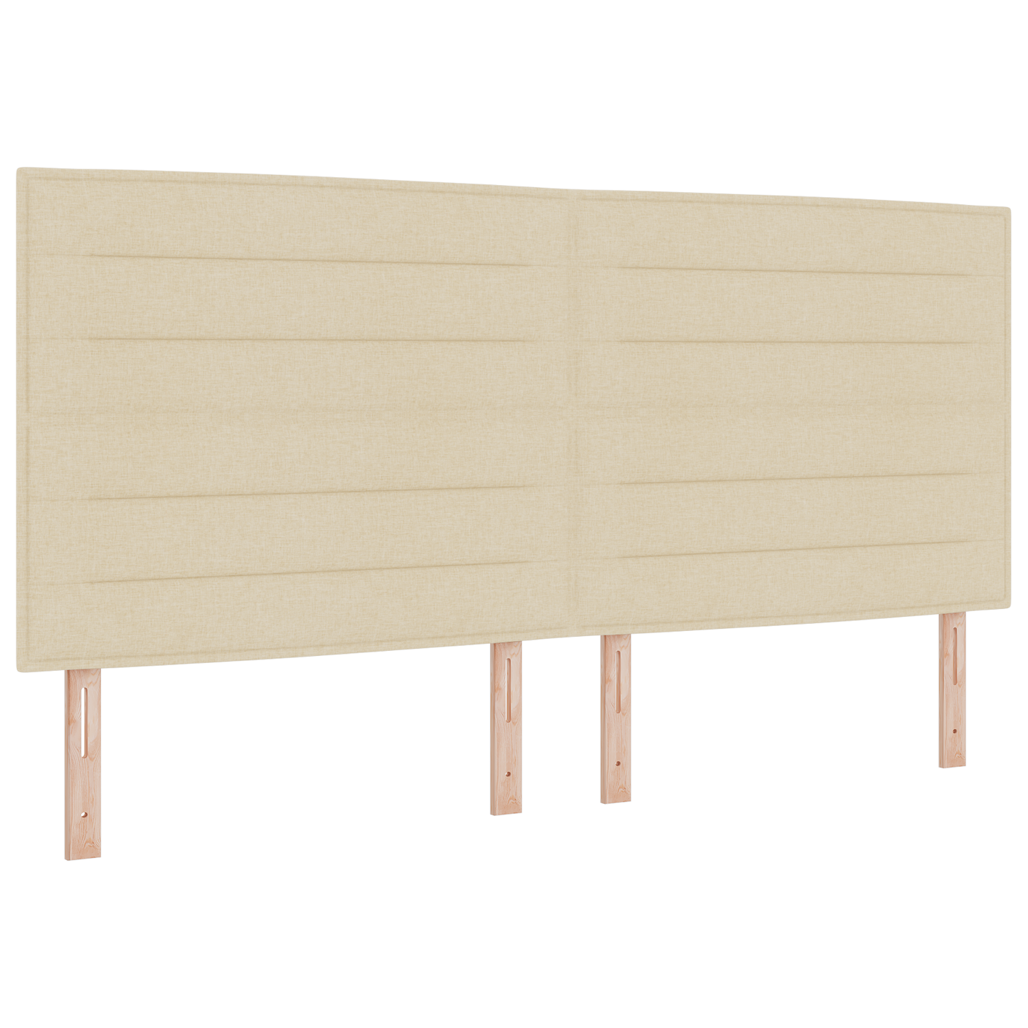 Sengegavl Linjer Design Creme 200 Cm Stof