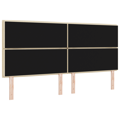 Sengegavl Linjer Design Creme 200 Cm Stof
