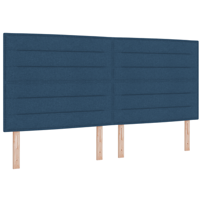 Sengegavl Linjer Design Blå 200 Cm Stof
