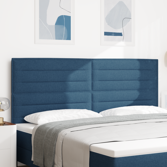 Sengegavl Linjer Design Blå 200 Cm Stof