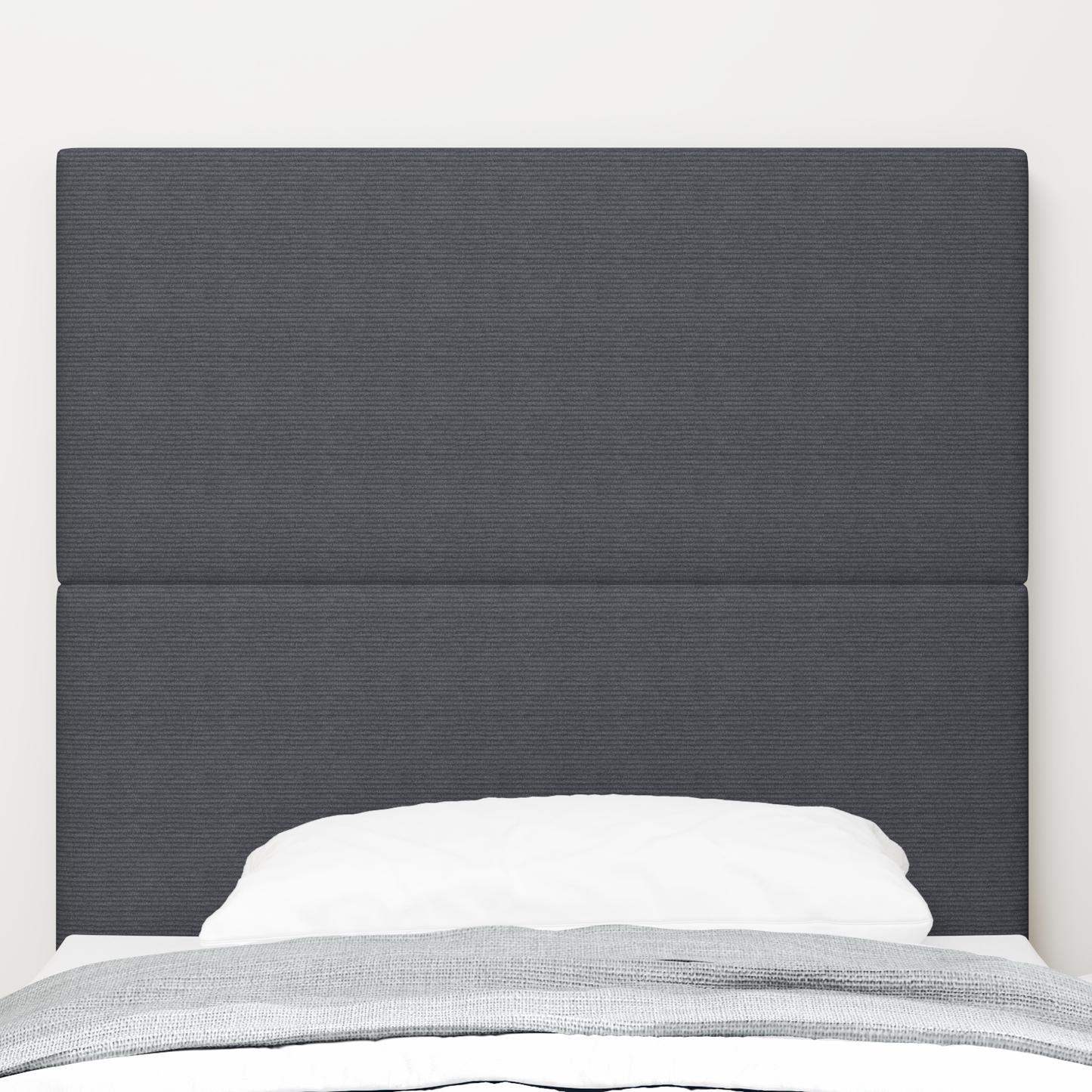 Sengegavl Plain Design Mørkegrå 80 Cm Corduroy Stof