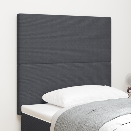 Sengegavl Enkel Design Mørkegrå 90 Cm Corduroy Stof