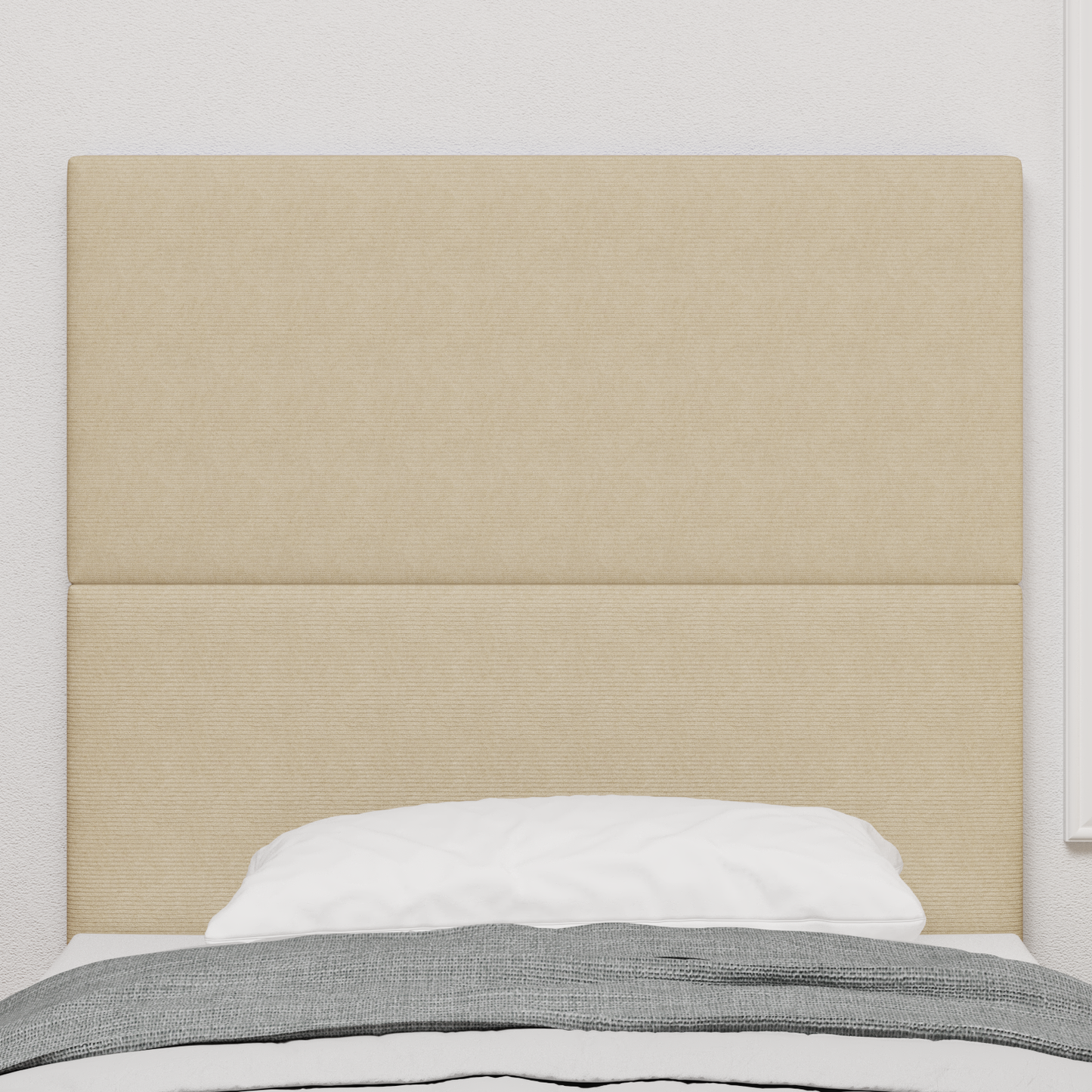 Sengegavl Plan Design Lysegrøn Grå 90 Cm Corduroy Stof