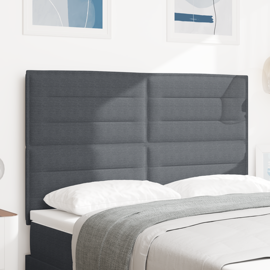 Hovedgærde Enkel Design Mørkegrå 140 Cm Corduroy Stof