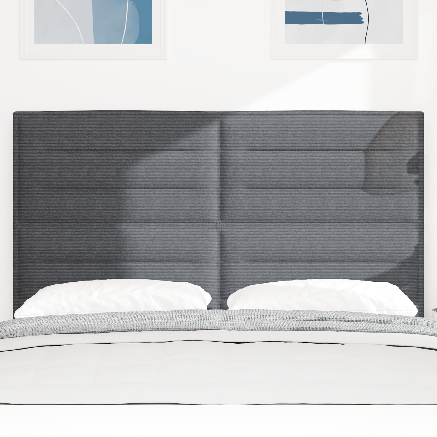 Hovedgærde Enkel Design Mørkegrå 140 Cm Corduroy Stof