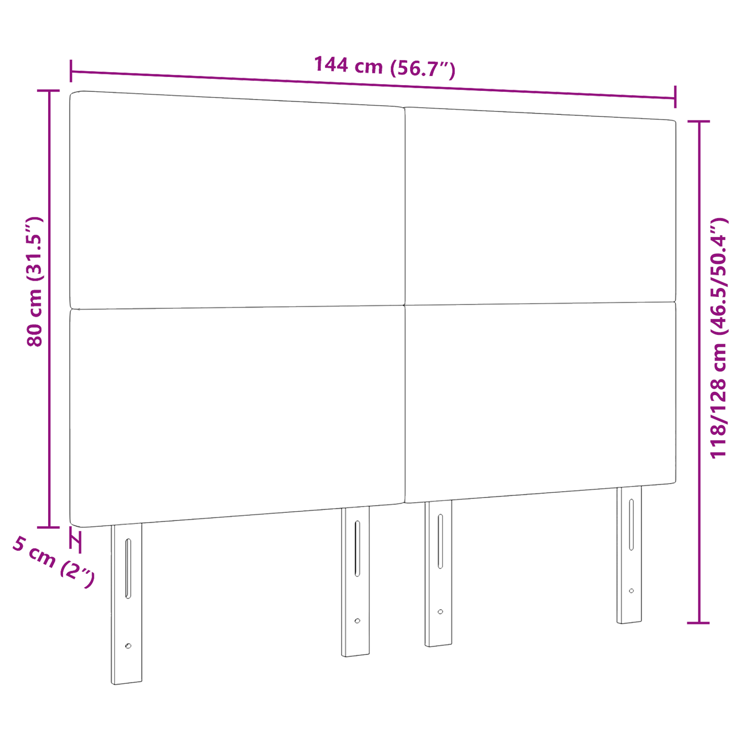 Hovedgærde Enkel Design Mørkegrå 140 Cm Corduroy Stof