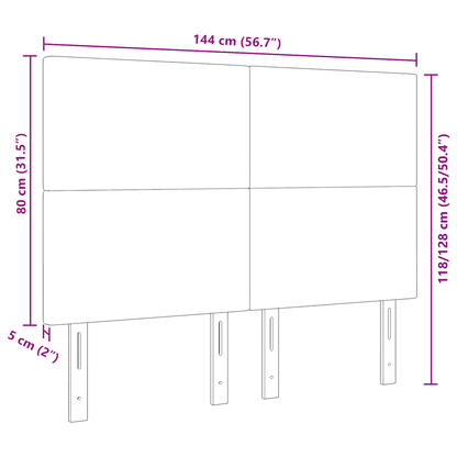 Hovedgærde Enkel Design Mørkegrå 140 Cm Corduroy Stof