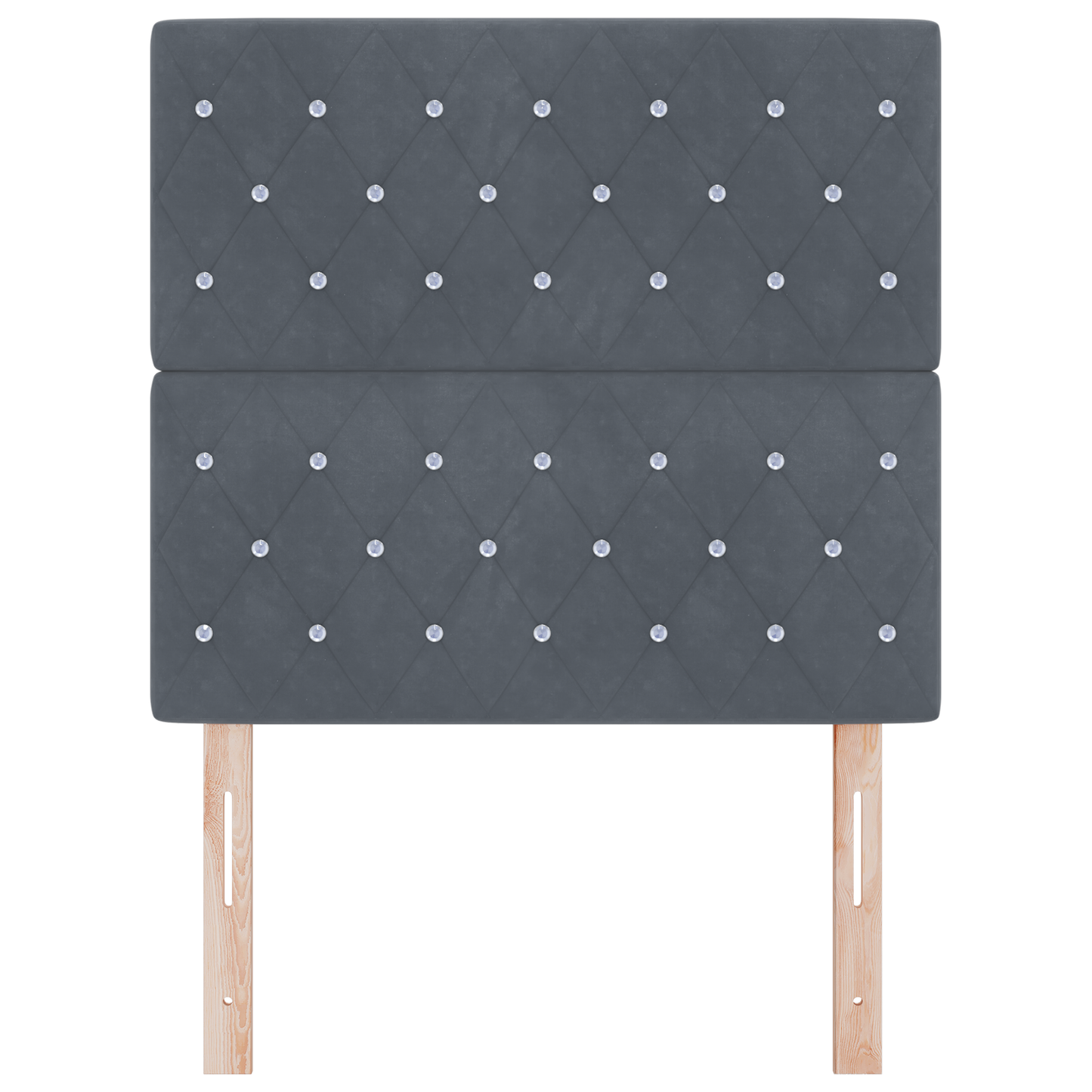 Senggavl med Krystalknapper, Tuftet, Mørkegrå, 100 Cm Velour - billede 4