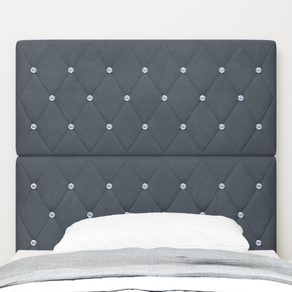 Senggavl med Krystalknapper, Tuftet, Mørkegrå, 100 Cm Velour - billede 3