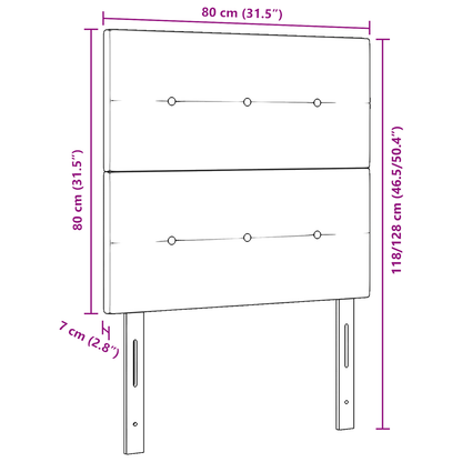 Hovedgavl Knappet Blå 80 Cm Stof