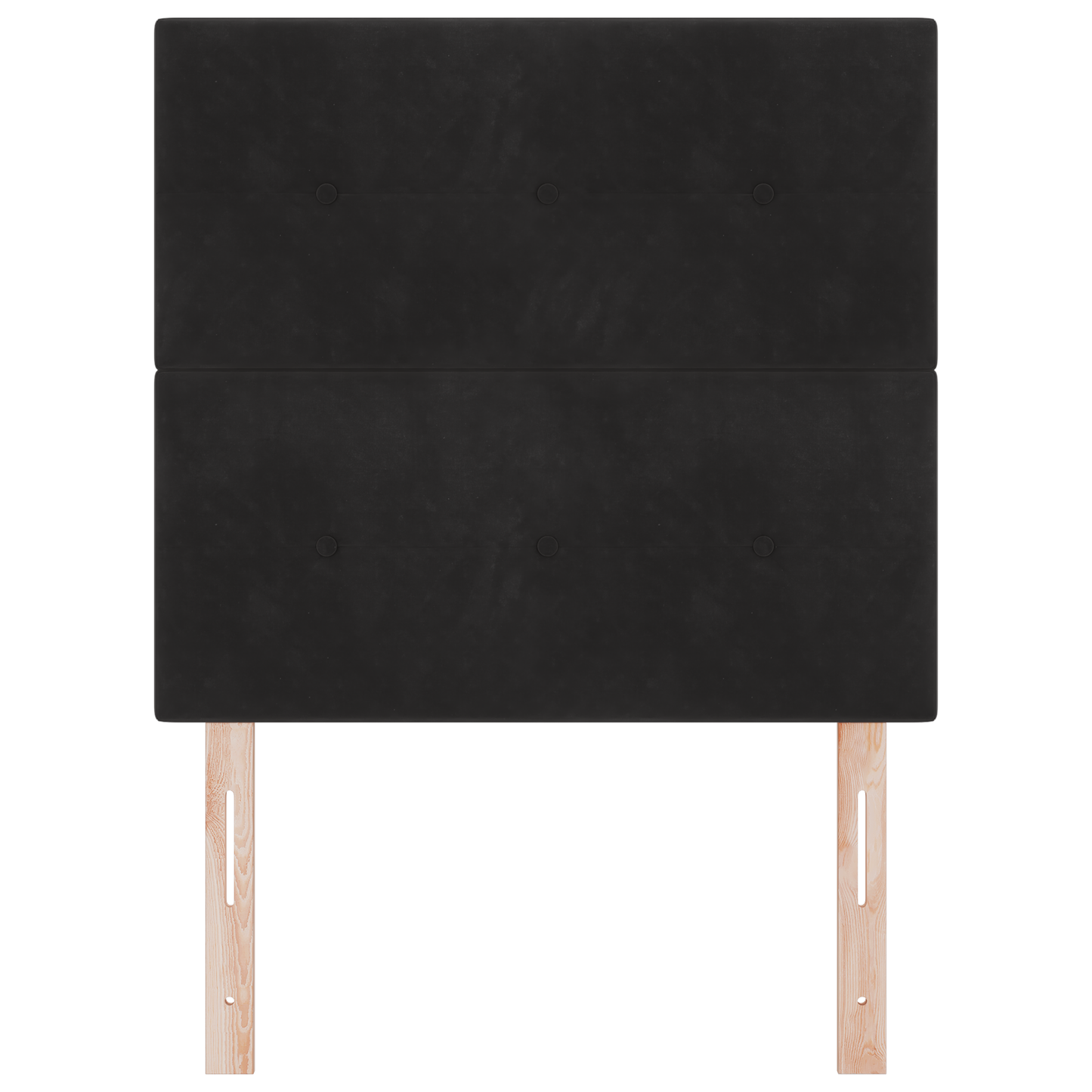 Sengegavl Med Knappet Polstring Sort 80 Cm Fløjl