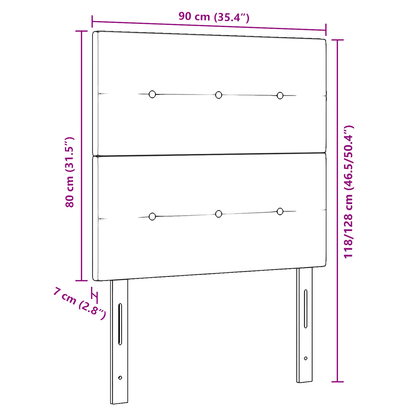 Hovedgavl Med Knapper Sort 90 Cm Stof