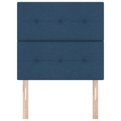 Sengegavl Med Knap-Detalje Blå 90 Cm Stof