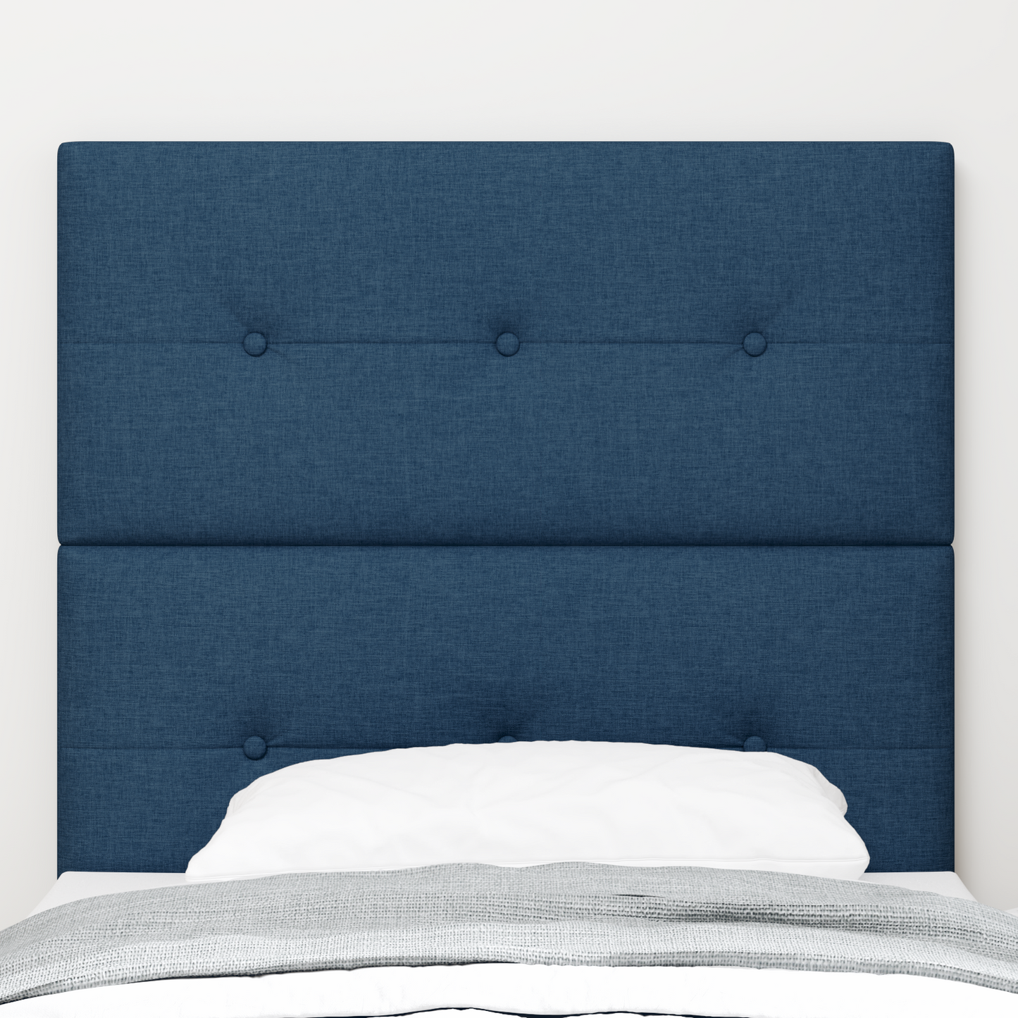Sengegavl Med Knap-Detalje Blå 90 Cm Stof