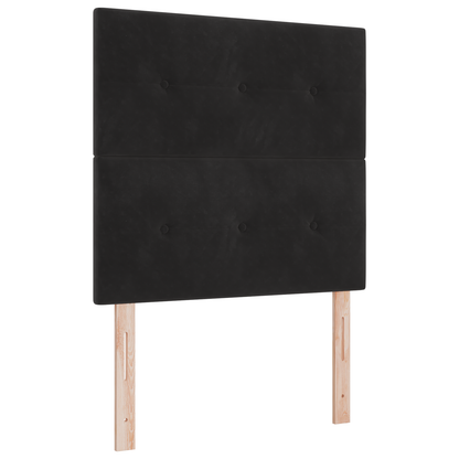 Sengegavl Med Knapper Sort 90 Cm Fløjl