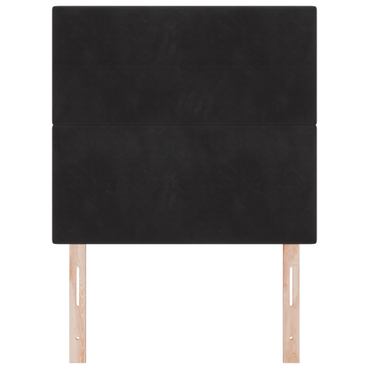 Sengegavl Med Knapper Sort 90 Cm Fløjl