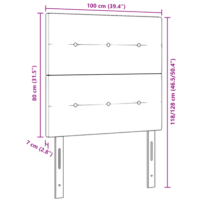 Sengegavl Knappet Mørkebrun 100 Cm Stof