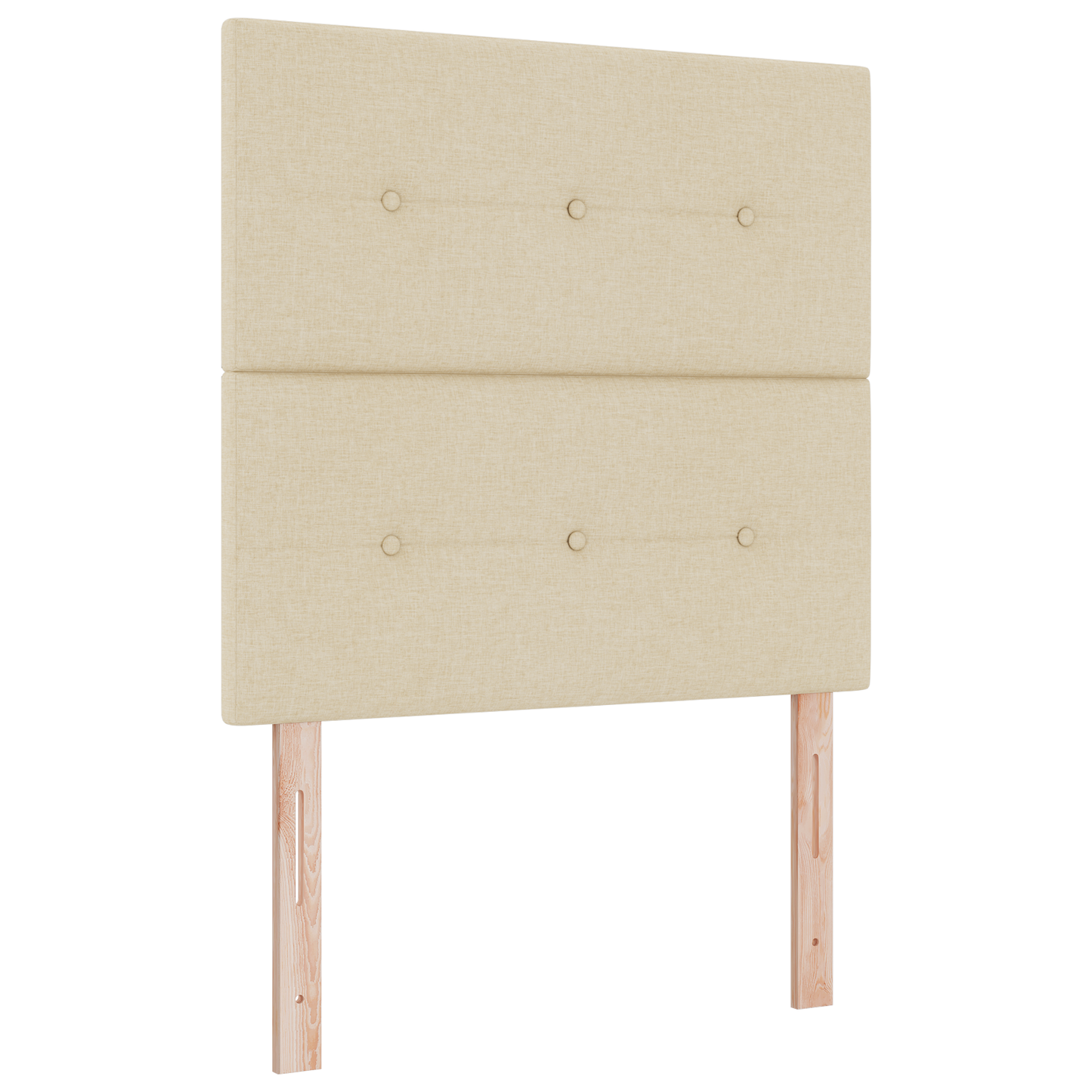 Sengegavl Med Knapquiltet Creme 100 Cm Stof