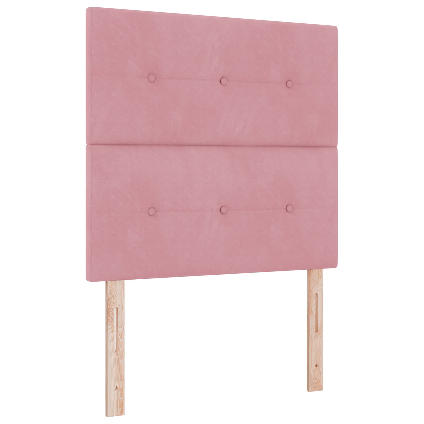 Hovedgærde Med Knapper Fløjl Pink 100 Cm