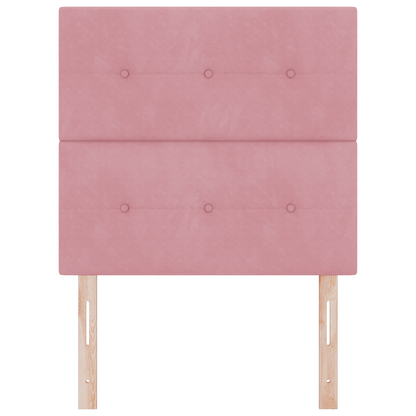 Hovedgærde Med Knapper Fløjl Pink 100 Cm
