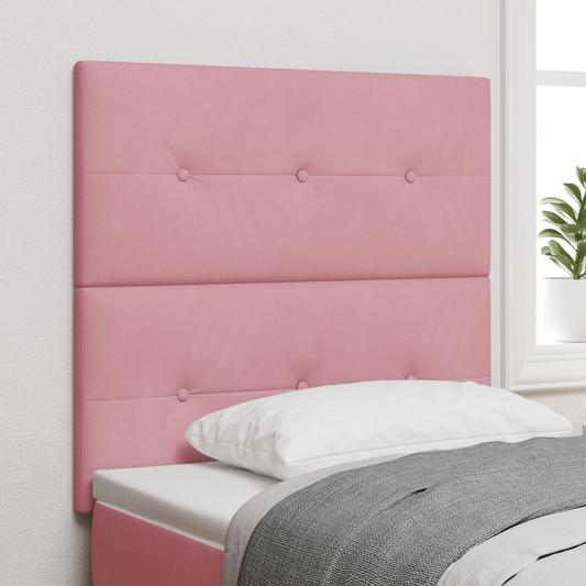 Hovedgærde Med Knapper Fløjl Pink 100 Cm
