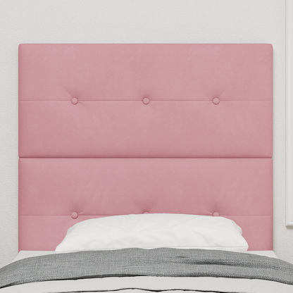Hovedgærde Med Knapper Fløjl Pink 100 Cm