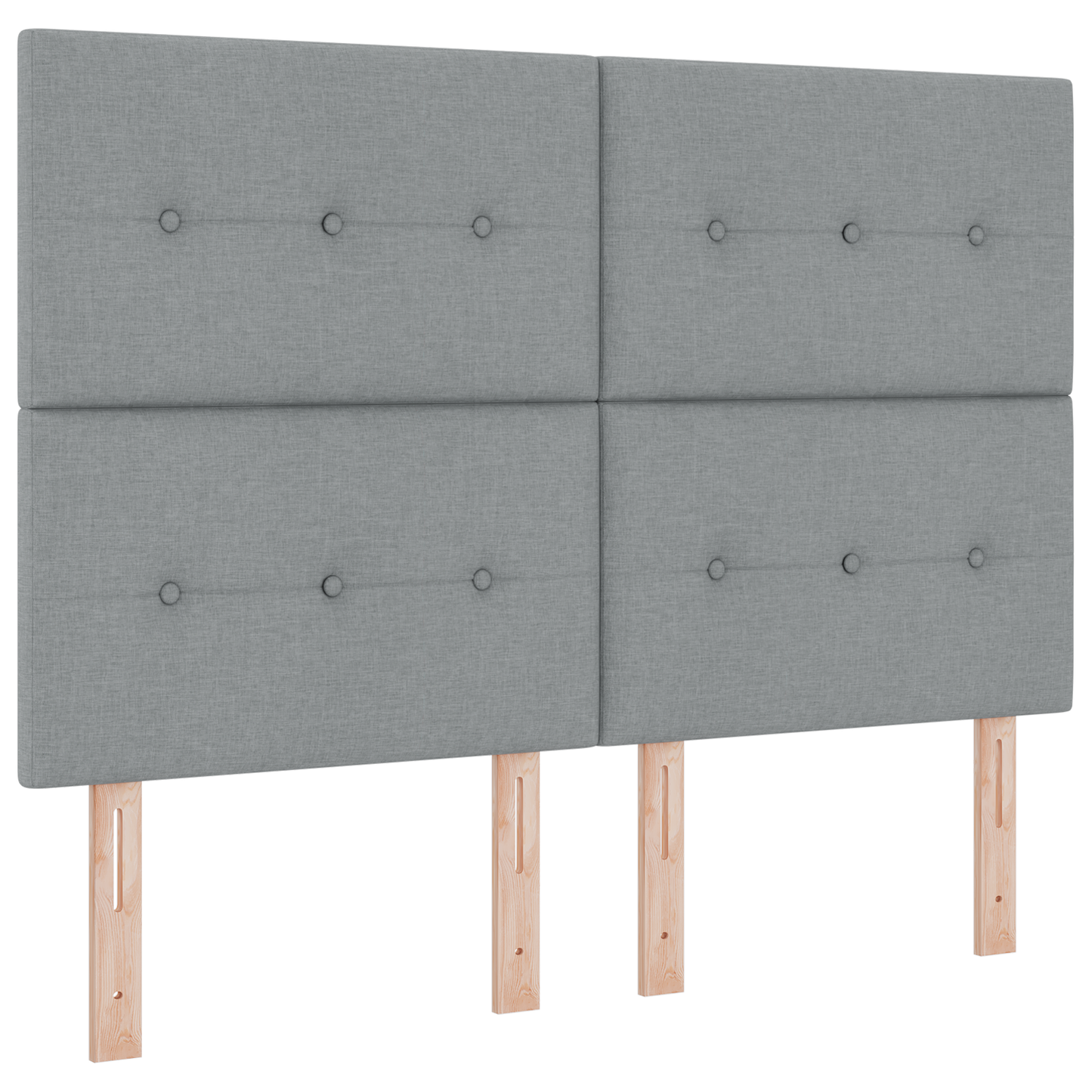 Sengegavl Knappet Lysegrå 140 Cm Stof